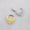 HOLLOW TEARDROP-SHAPED SEPTUM HINGED SEGMENT HOOP RING 316L SURGICAL STEEL 